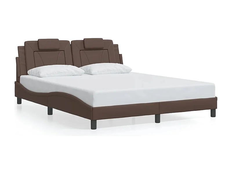 Bedframe "Viana" met LED zonder matras bruin 160x200 cm