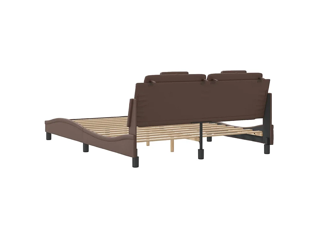 Giroletto Viana con LED senza Materasso Marrone 160x200 cm