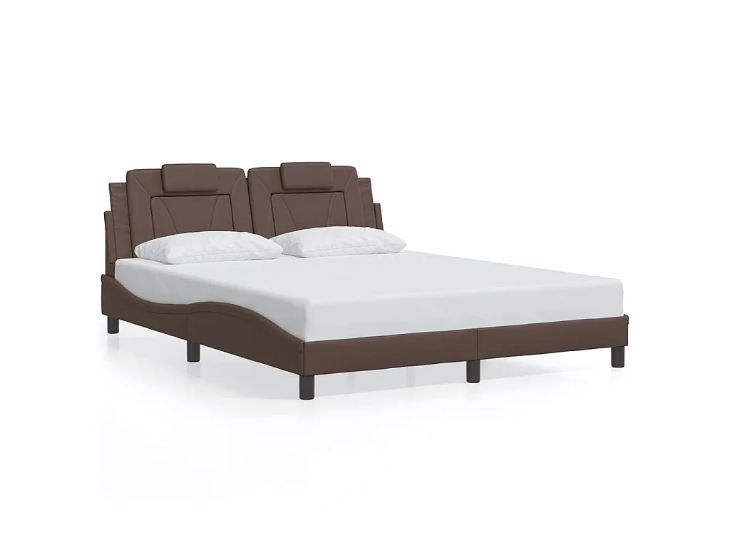 Bedframe "Viana" met LED zonder matras bruin 160x200 cm
