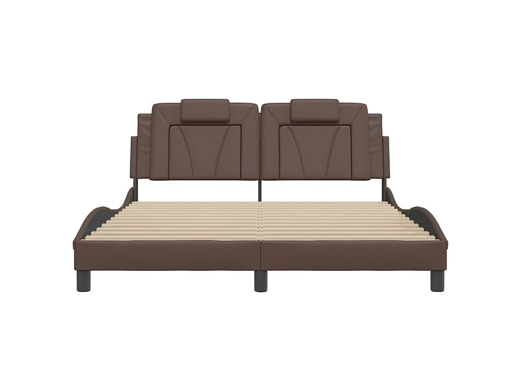 Bedframe "Viana" met LED zonder matras bruin 160x200 cm