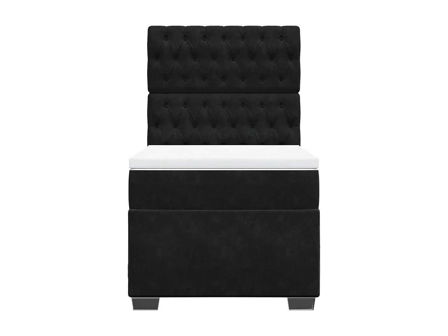 Sommier à lattes de lit avec matelas Noir 100x200 cm Velours