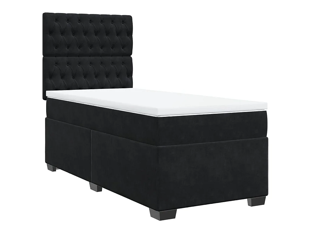 Boxspring met matras fluweel zwart 100x200 cm