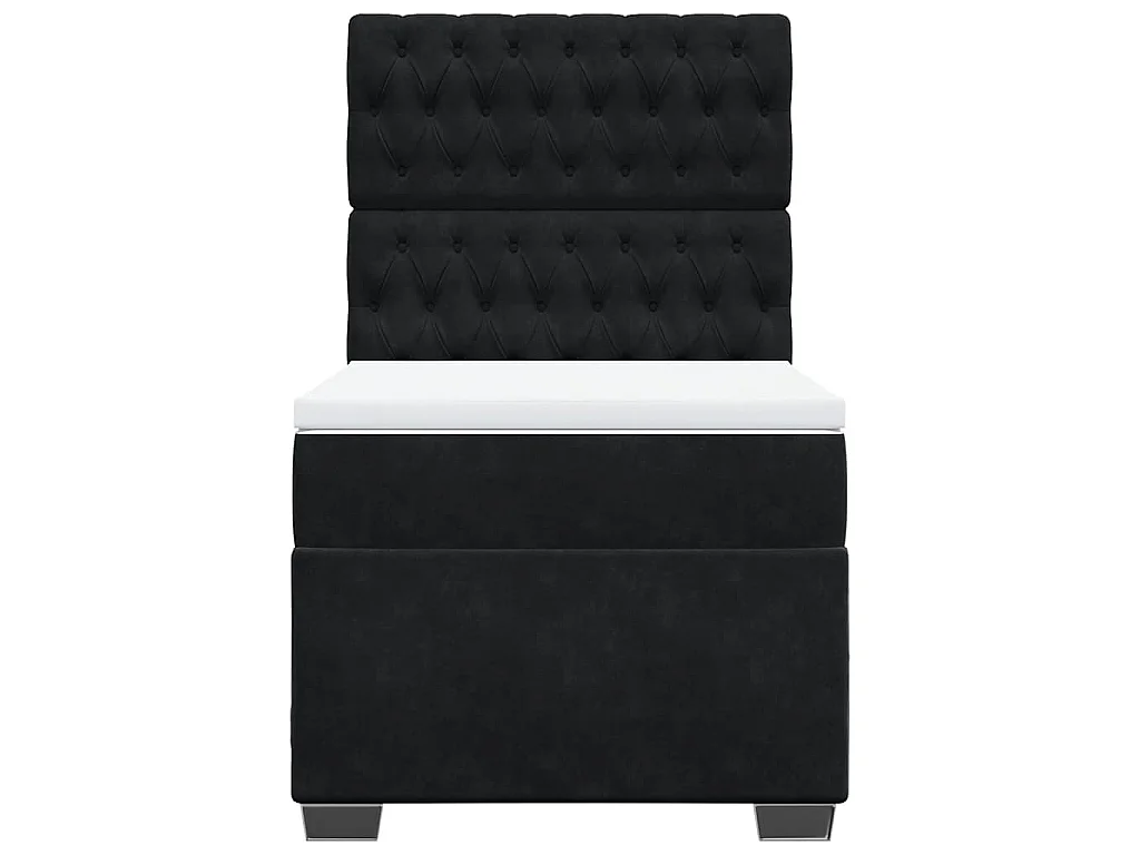 Boxspring met matras fluweel zwart 100x200 cm