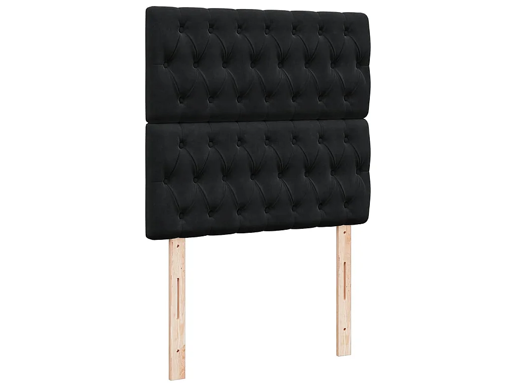 Boxspring met matras fluweel zwart 100x200 cm