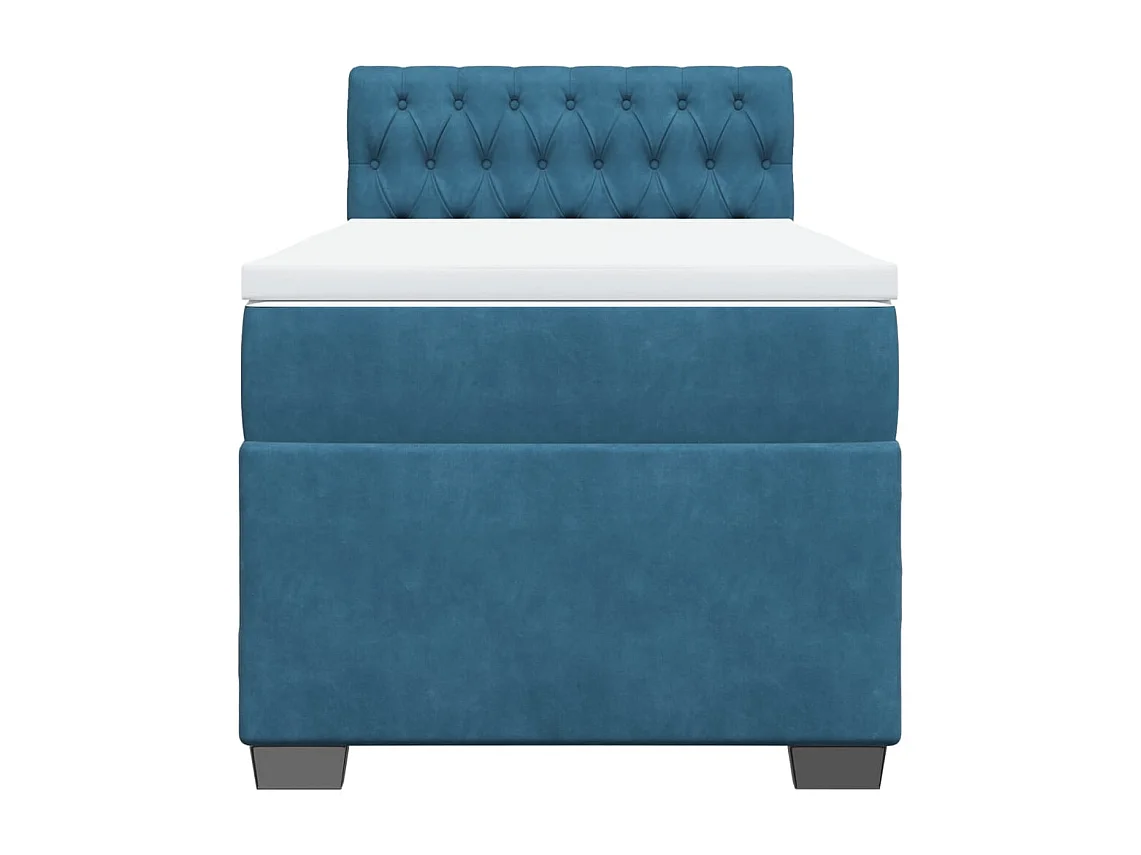 Sommier à lattes de lit avec matelas Bleu foncé 90x190 cm