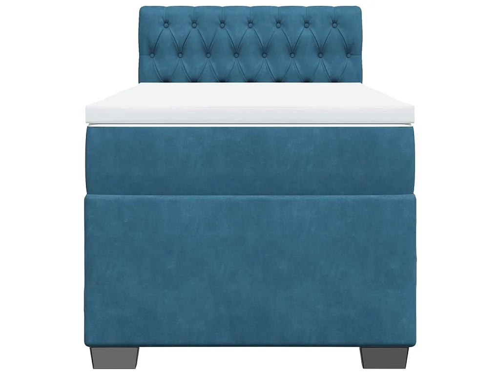 Boxspring met matras fluweel donkerblauw 90x190 cm