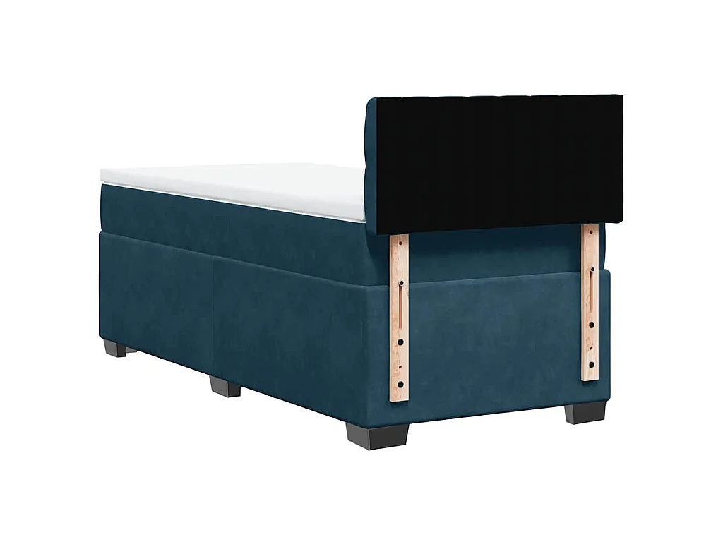 Boxspring met matras fluweel donkerblauw 90x190 cm