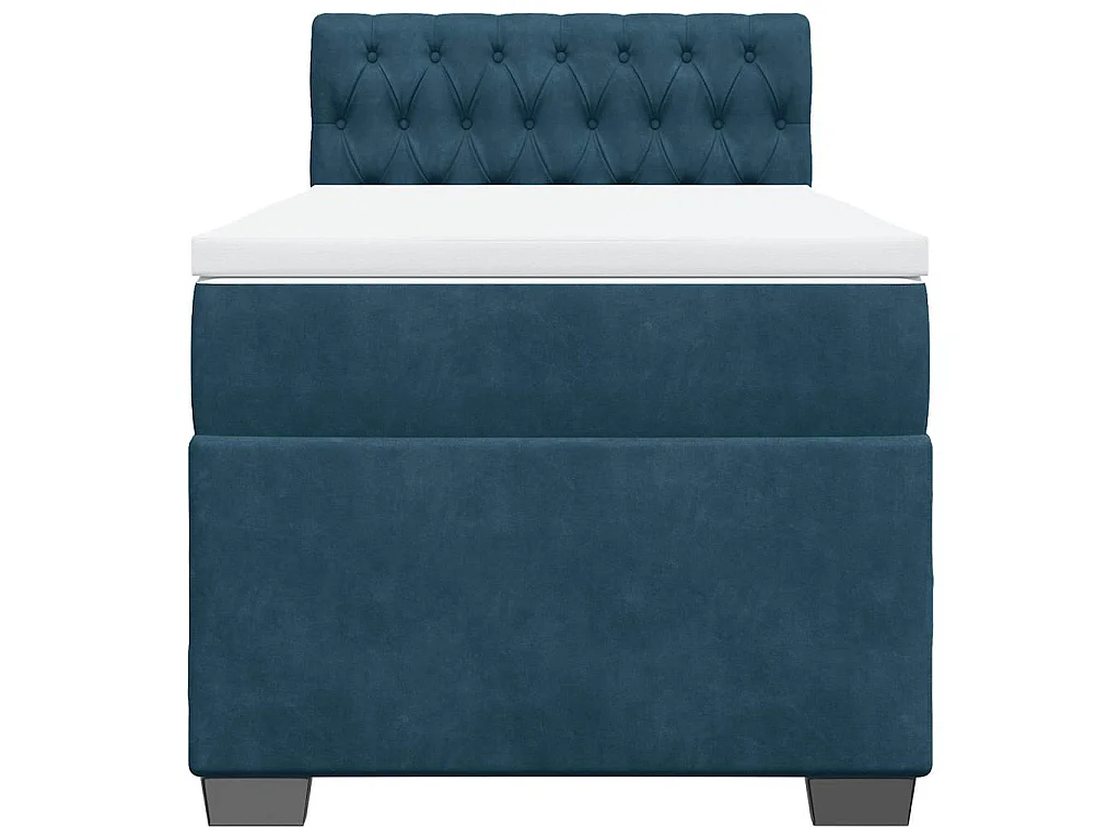 Boxspringbett mit Matratze Dunkelblau 90x190 cm Samt