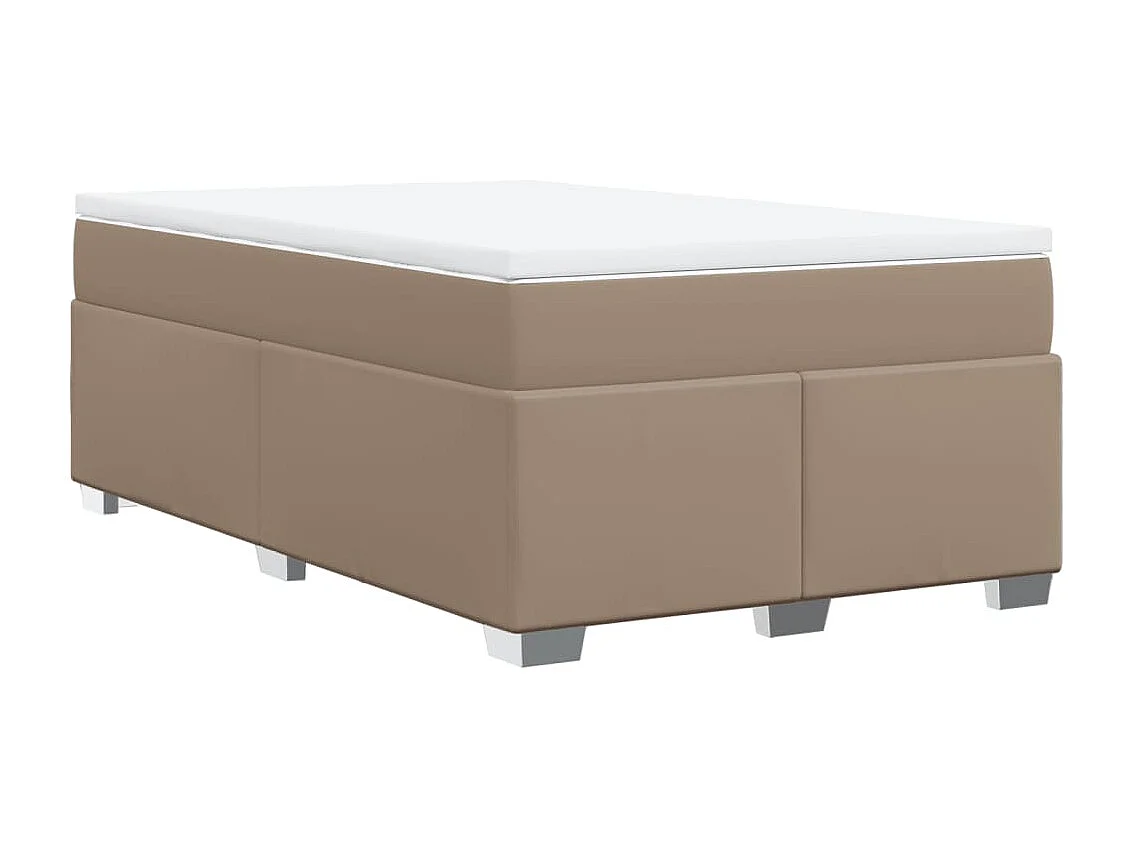 Sommier à lattes de lit matelas cappuccino 120x190cm similicuir