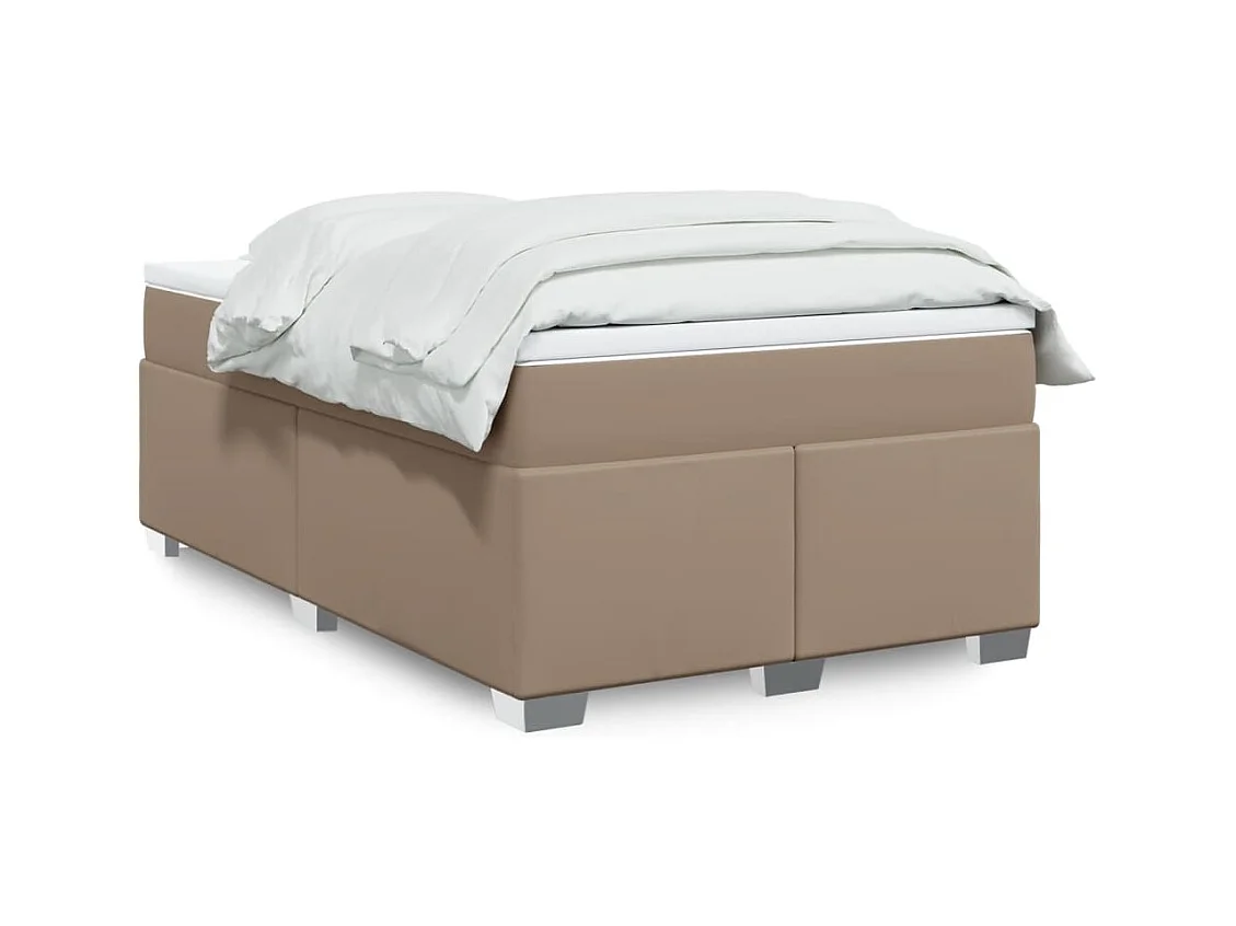 Sommier à lattes de lit matelas cappuccino 120x190cm similicuir