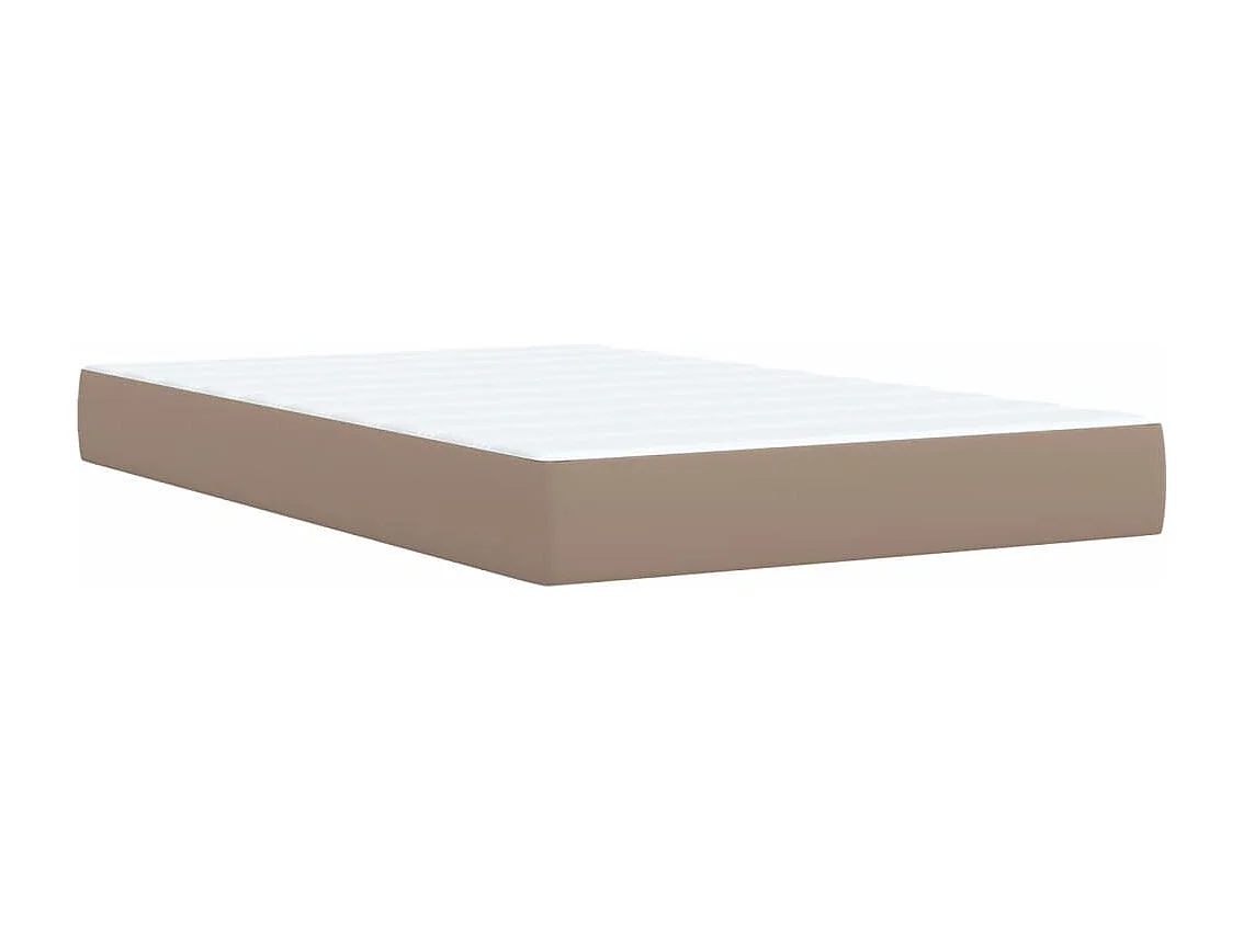 Cama boxspring c/ colchão 120x190cm couro artificial cappuccino