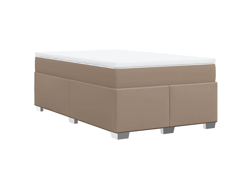 Sommier à lattes de lit matelas cappuccino 120x190cm similicuir