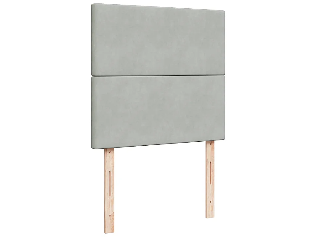 Giroletto a Molle con Materasso Grigio Chiaro 100x200cm Velluto