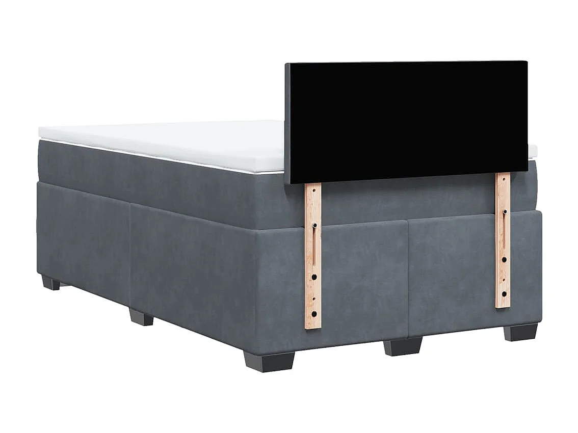 Boxspring met matras fluweel donkergrijs 120x200 cm