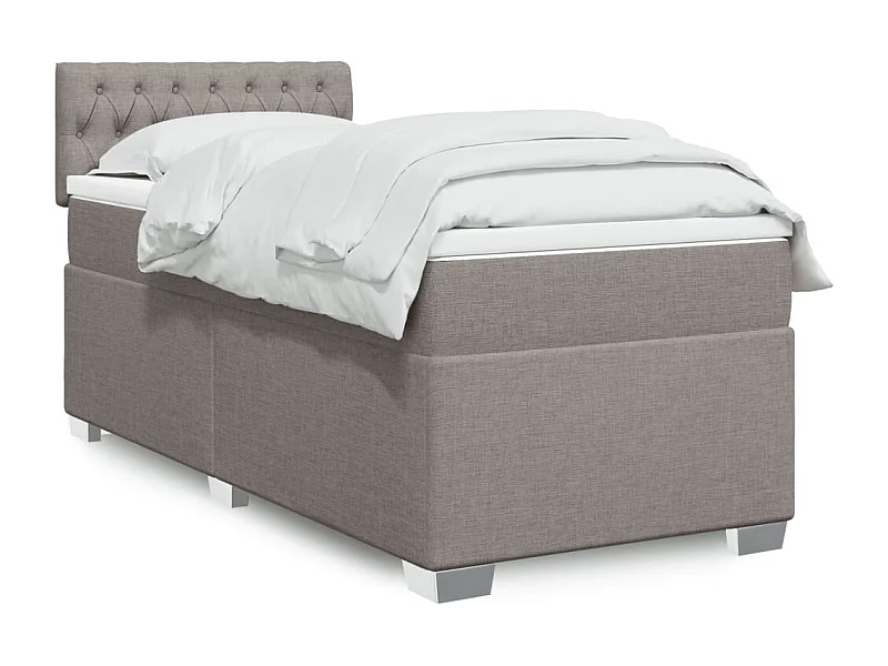 Boxspringbett mit Matratze Taupe 100x200 cm Stoff