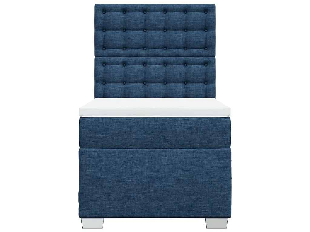 Boxspringbett mit Matratze Blau 90x190 cm Stoff