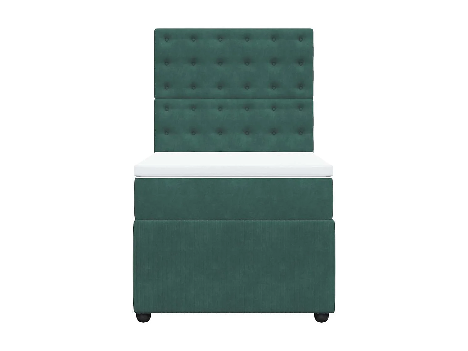 Giroletto a Molle con Materasso Verde Scuro 100x200 cm Velluto