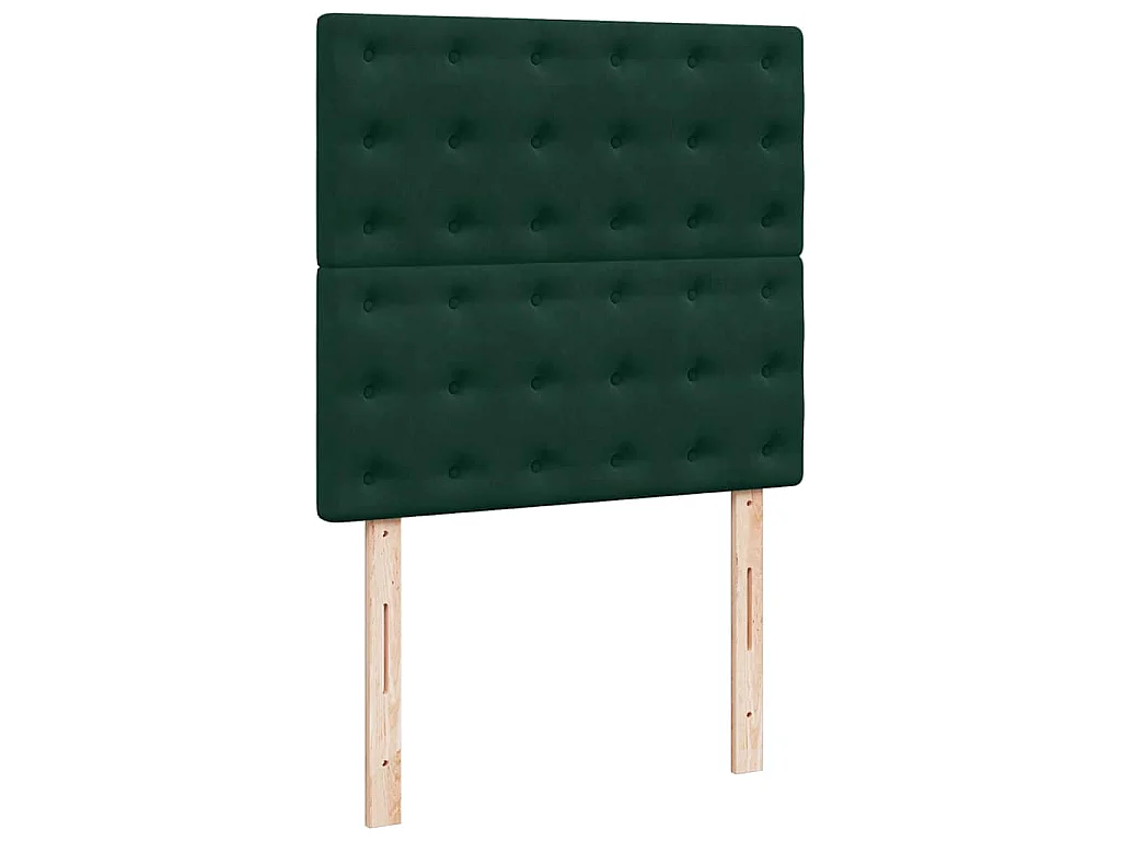 Cama box spring con colchón terciopelo verde oscuro 100x200 cm