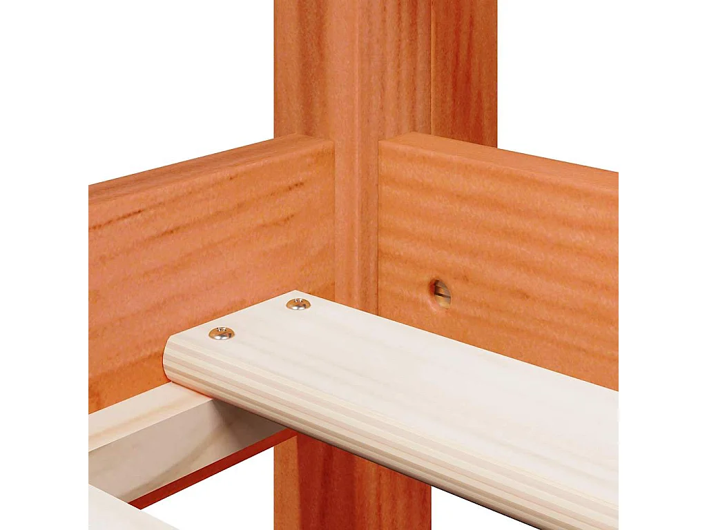 Lit haut sans matelas cire marron 90x190 cm bois de pin massif