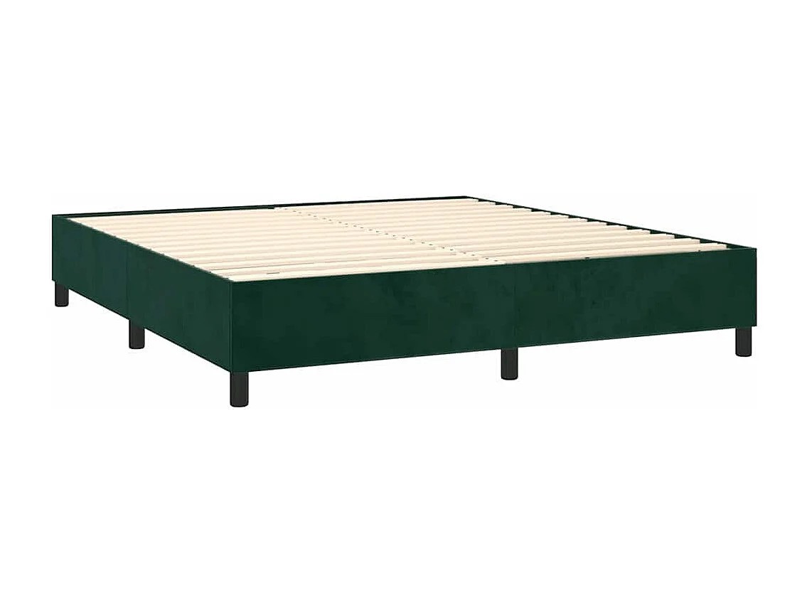 Sommier à lattes de lit avec matelas LED Vert foncé 180x200 cm