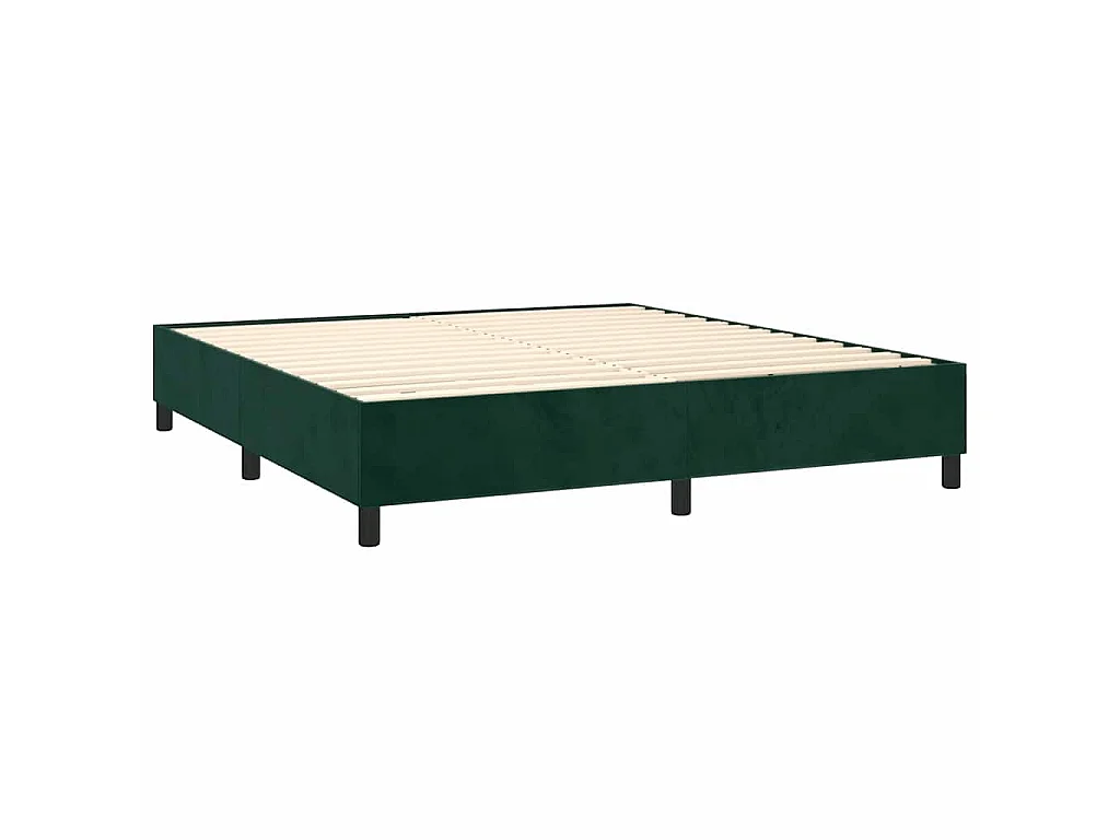 Boxspring met matras en LED fluweel donkergroen 180x200 cm