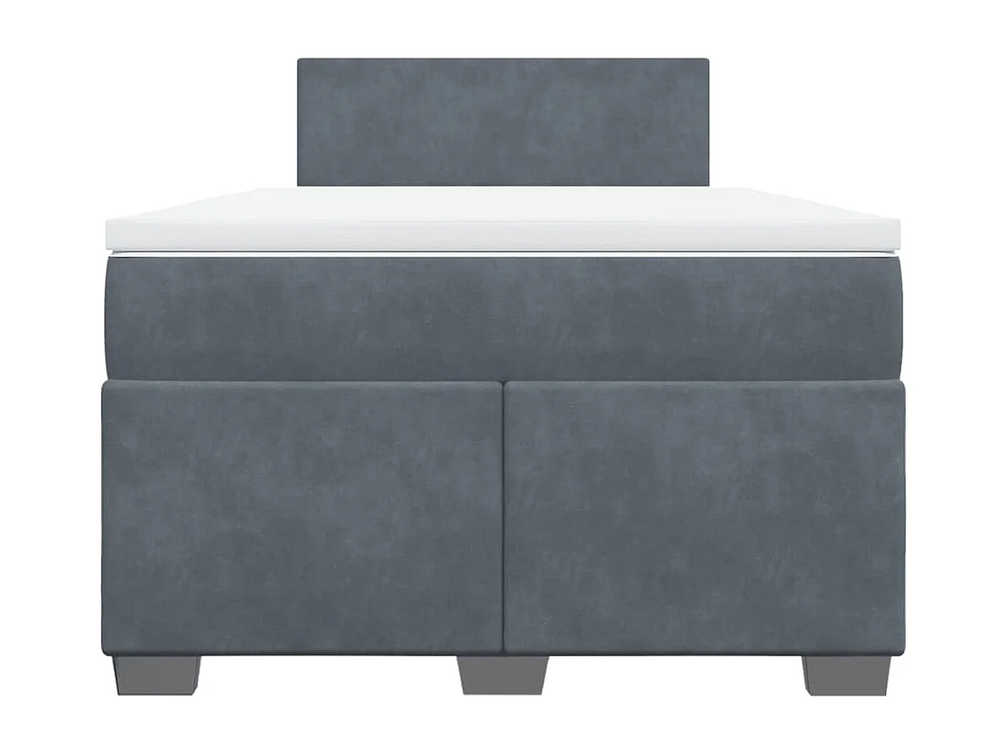 Giroletto a Molle con Materasso Grigio Scuro 120x190 cm Velluto