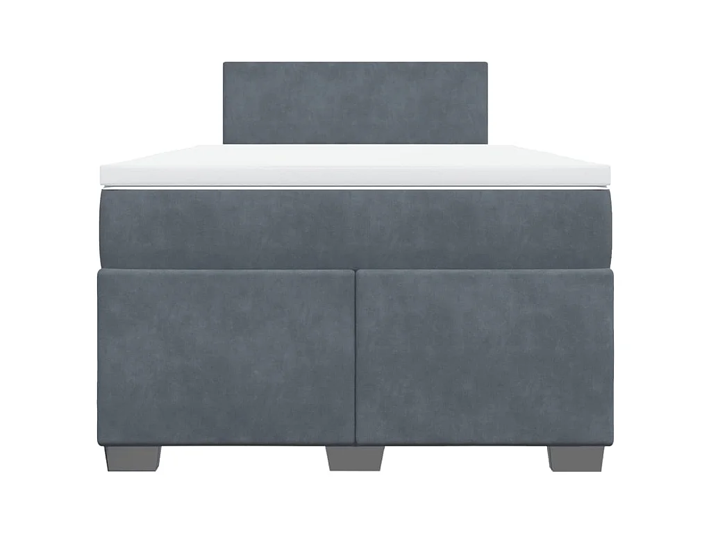 Boxspringbett mit Matratze Dunkelgrau 120x190 cm Samt