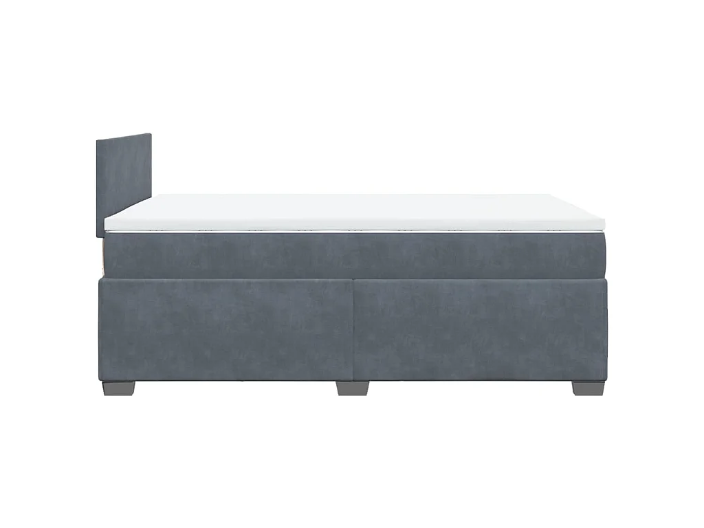 Boxspringbett mit Matratze Dunkelgrau 120x190 cm Samt
