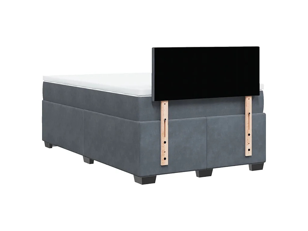Boxspringbett mit Matratze Dunkelgrau 120x190 cm Samt