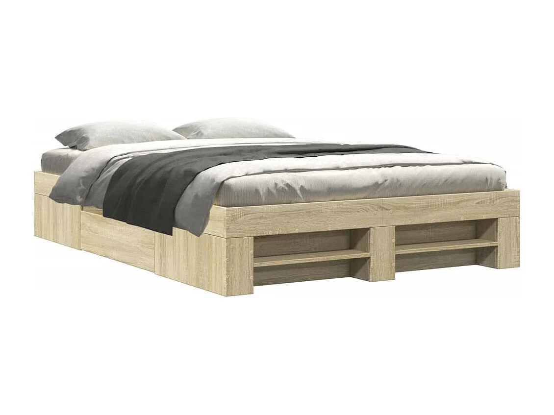 Cadre de lit sans matelas chêne sonoma 120x200 cm