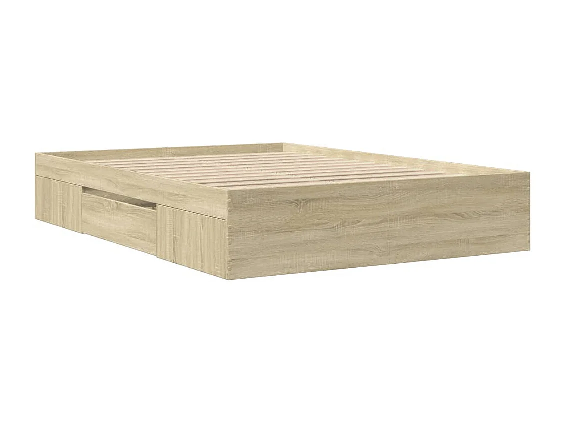 Cadre de lit sans matelas chêne sonoma 120x200 cm