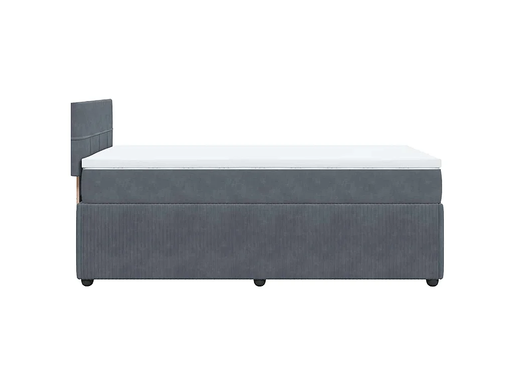 Boxspring met matras fluweel donkergrijs 80x200 cm