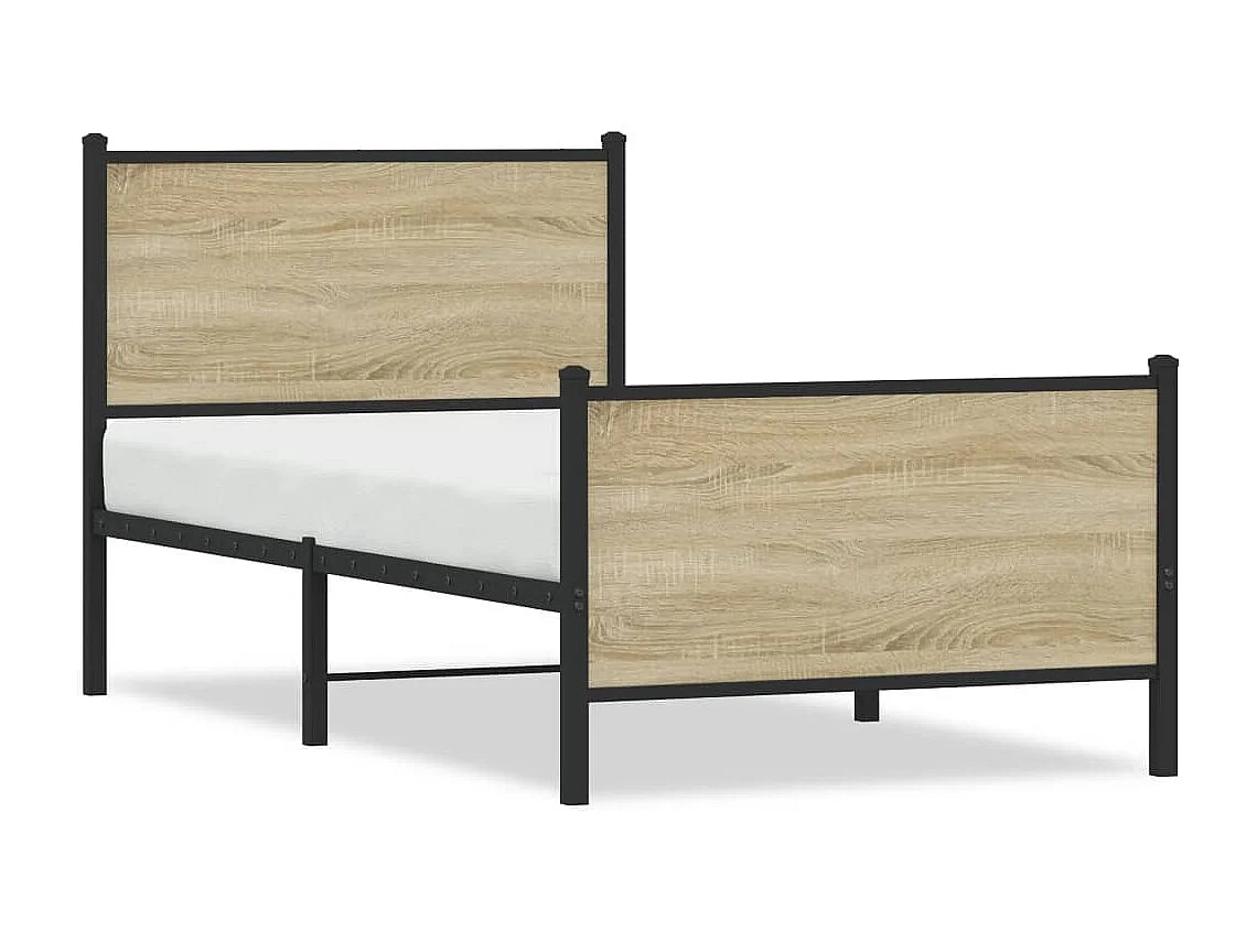 Giroletto senza Materaso in Metallo Rovere Sonoma 80x200 cm