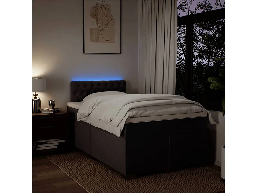 Sommier à lattes de lit avec matelas Marron foncé 120x200 cm