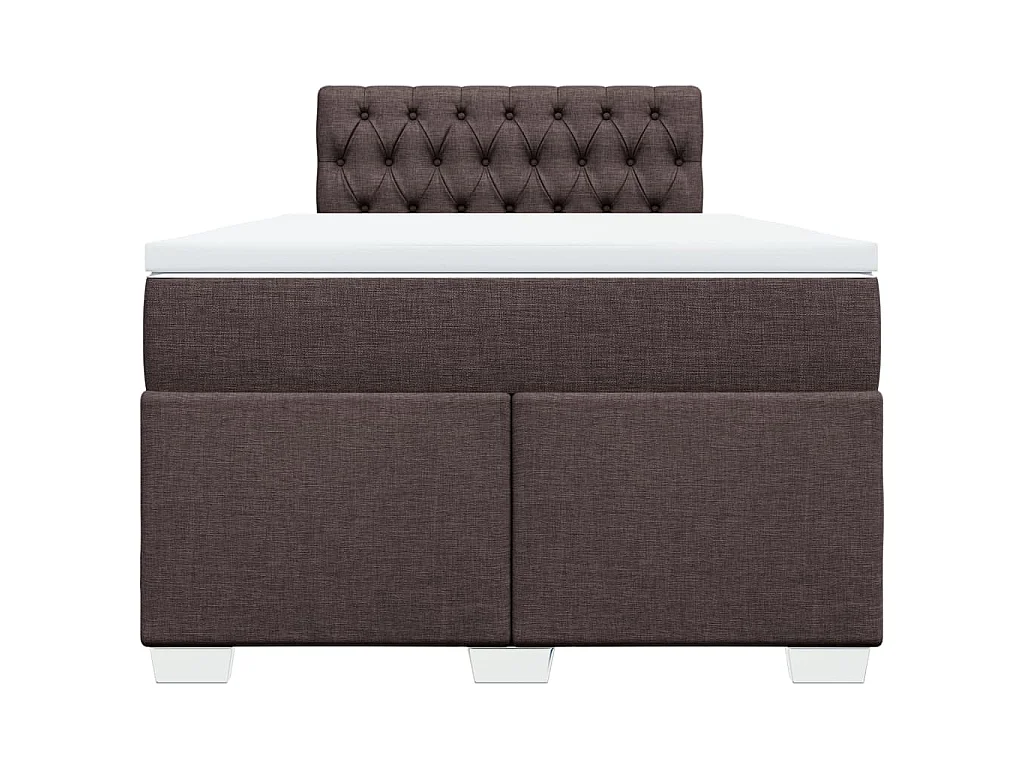 Cama com molas/colchão 120x200 cm tecido castanho-escuro