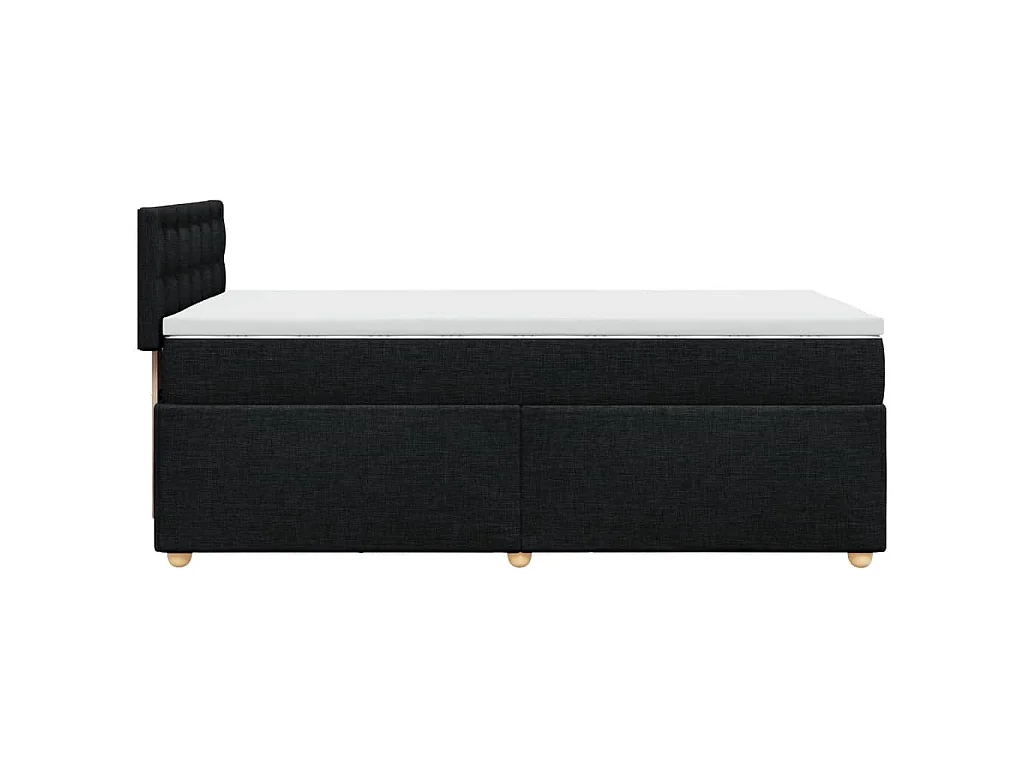 Giroletto a Molle con Materasso Nero 90x190 cm in Tessuto