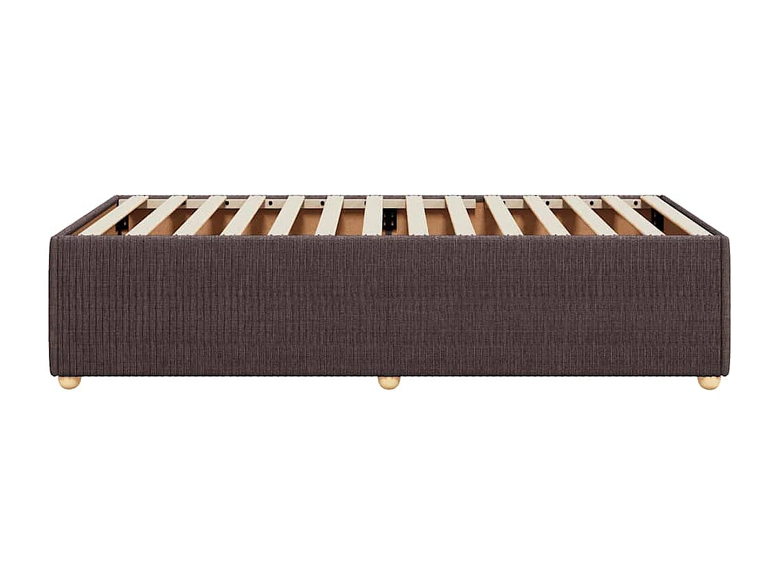 Cadre de lit sans matelas marron foncé 90x190 cm tissu