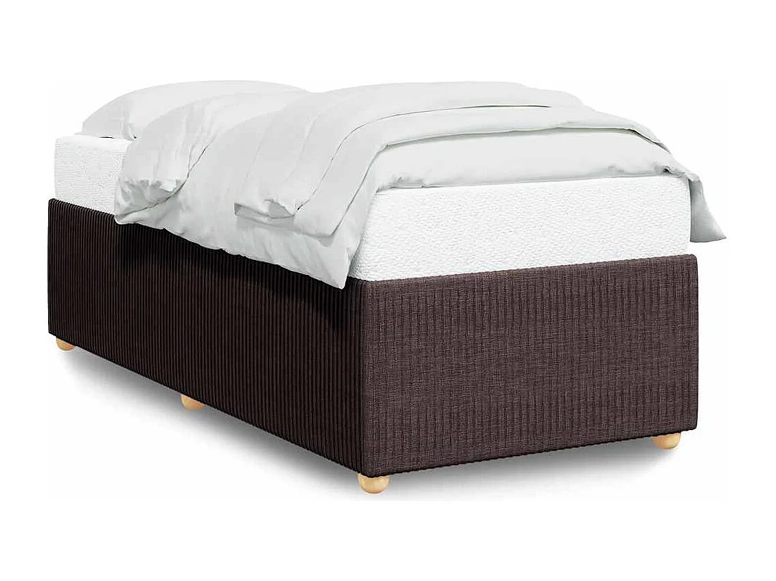 Bedframe zonder matras 90x190 cm stof donkerbruin