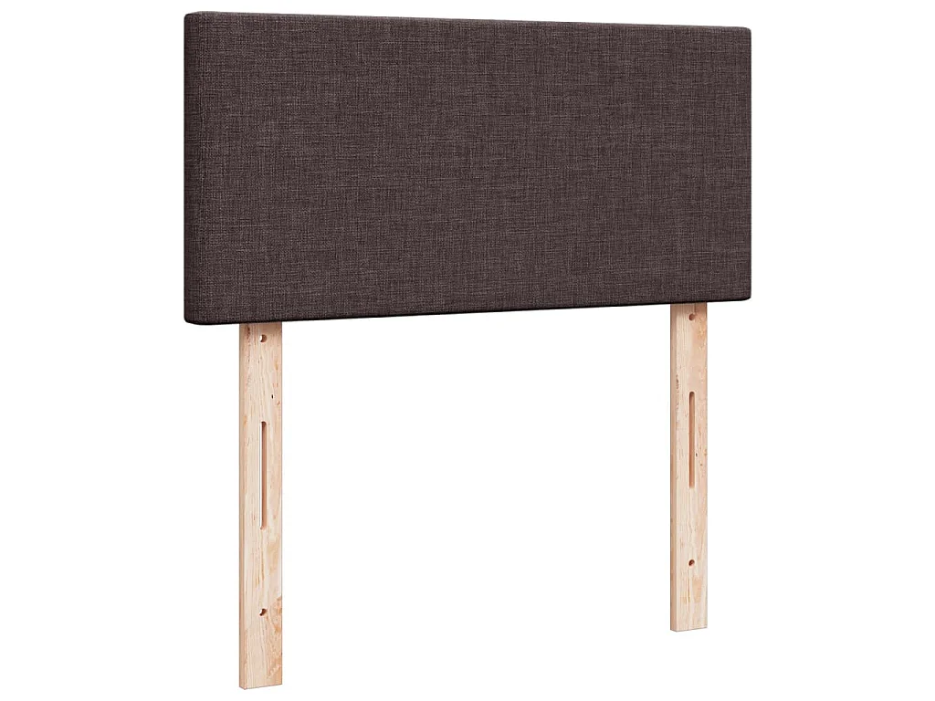 Cama box spring con colchón tela marrón oscuro 100x200 cm