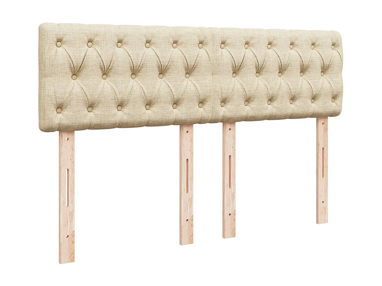 Boxspring met matras stof crèmekleurig 140x200 cm