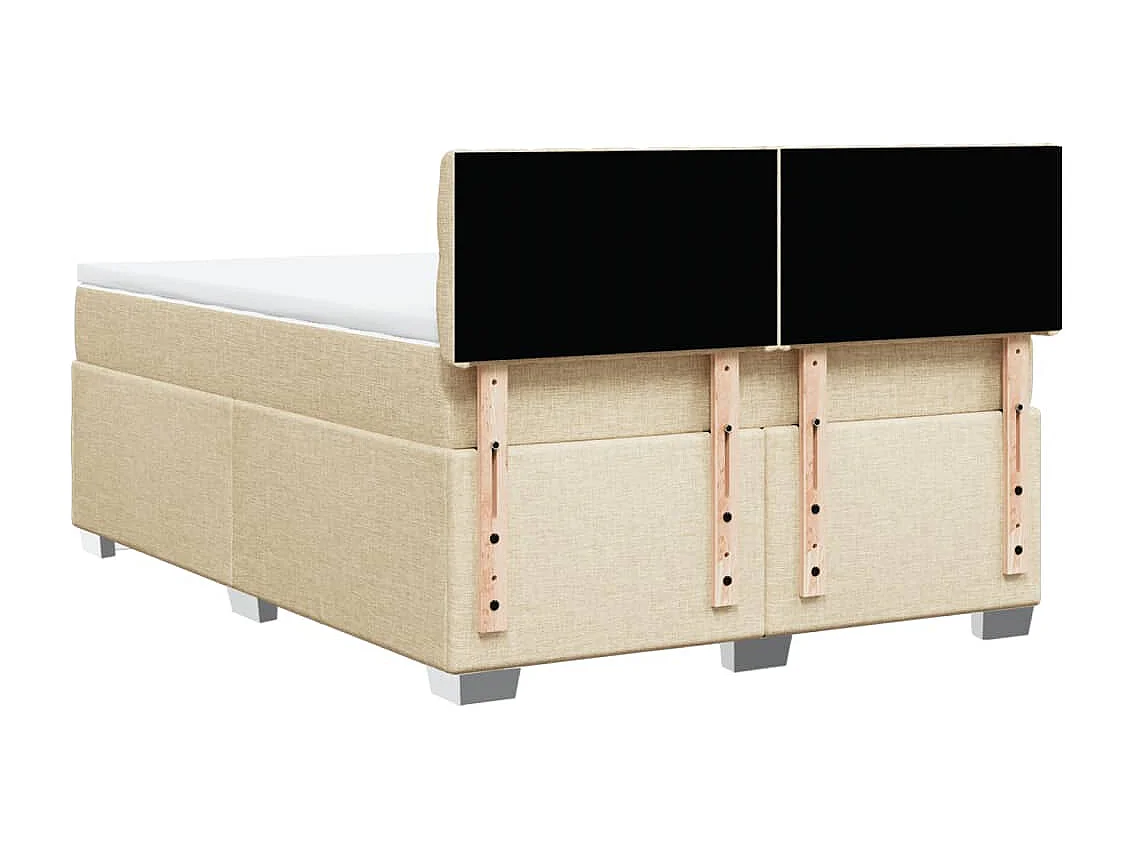 Boxspring met matras stof crèmekleurig 140x200 cm