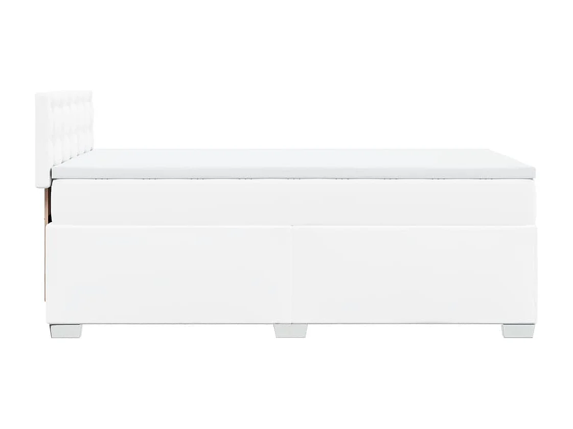 Sommier à lattes de lit avec matelas Blanc 100x200cm Similicuir