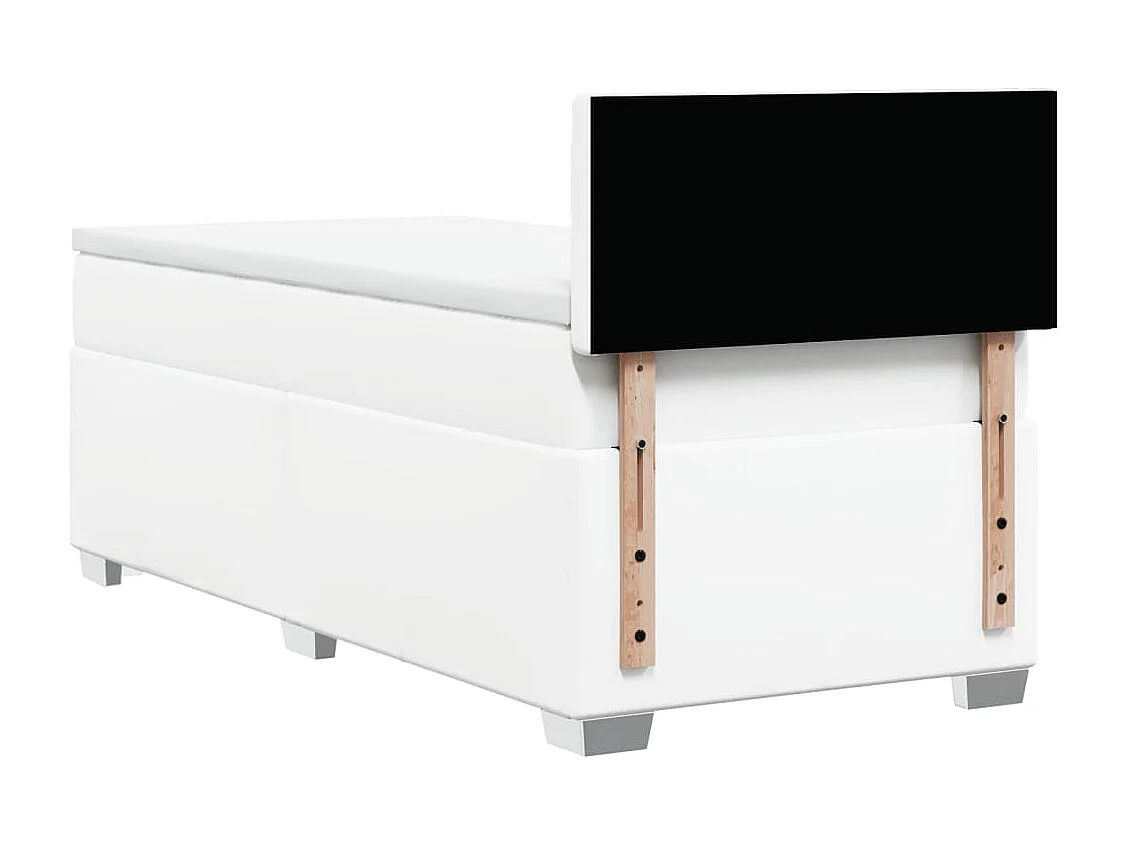 Sommier à lattes de lit avec matelas Blanc 100x200cm Similicuir