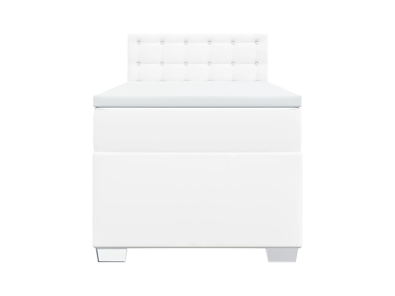 Sommier à lattes de lit avec matelas Blanc 100x200cm Similicuir