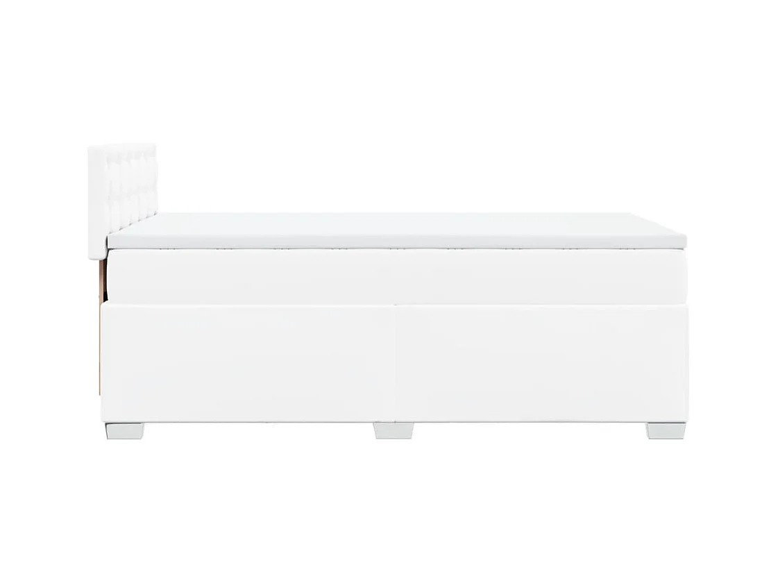 Sommier à lattes de lit avec matelas Blanc 100x200cm Similicuir