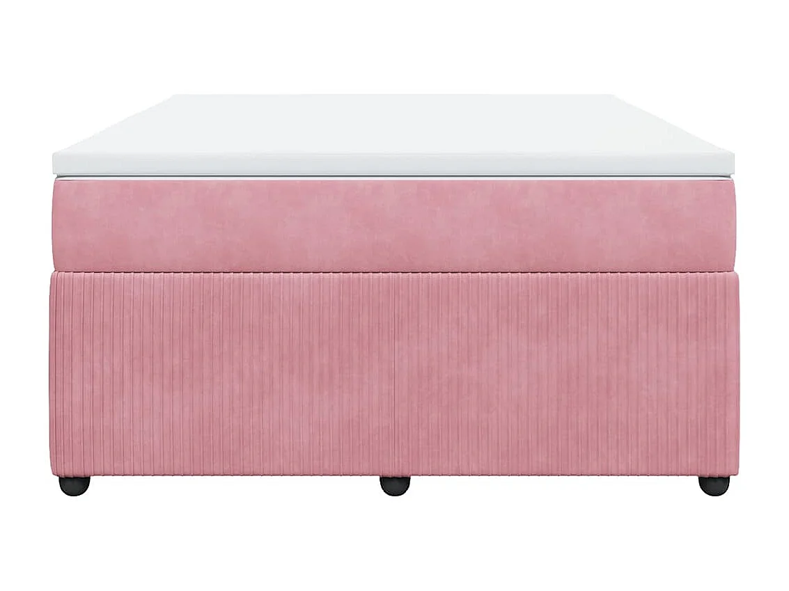 Boxspring met matras fluweel roze 160x200 cm