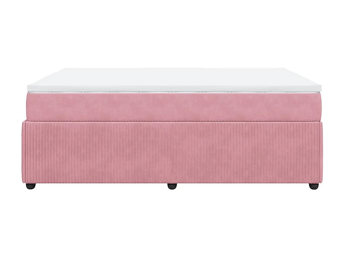Boxspring met matras fluweel roze 160x200 cm
