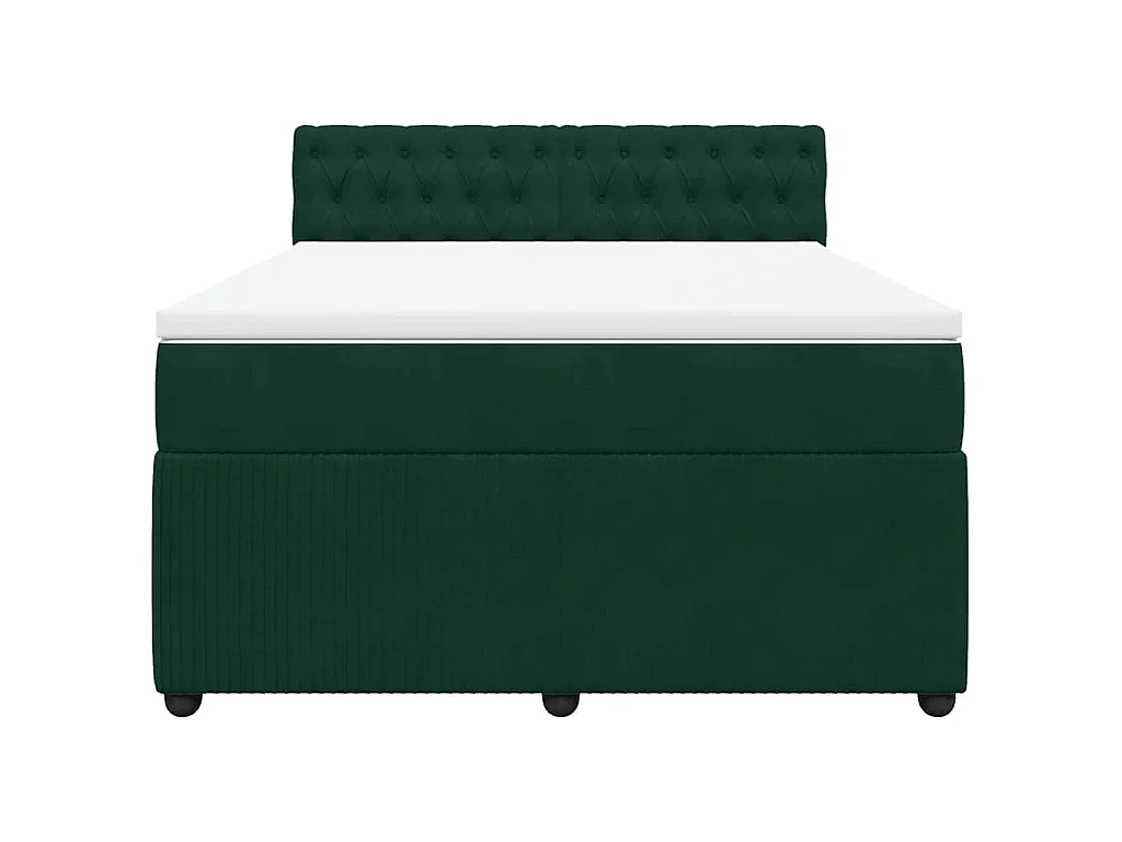 Boxspring met matras fluweel donkergroen 160x200 cm
