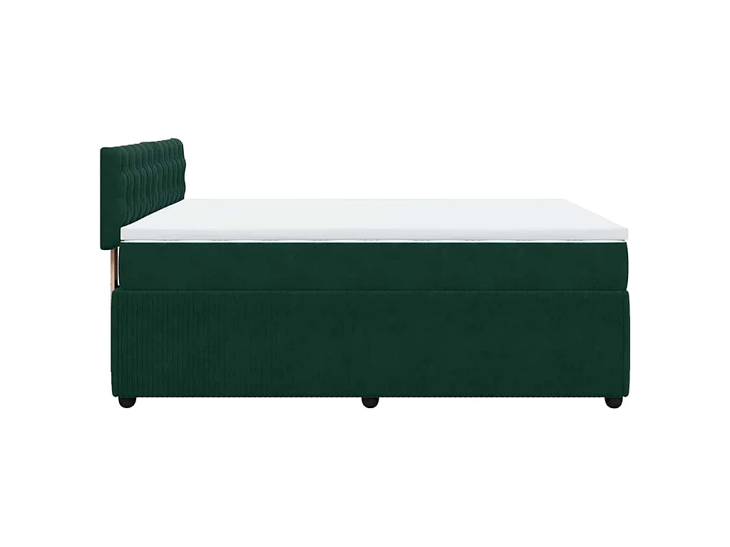 Boxspring met matras fluweel donkergroen 160x200 cm