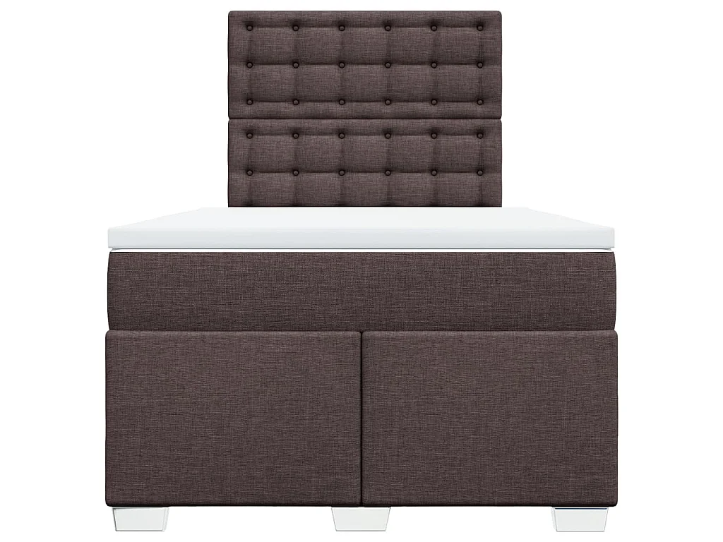 Sommier à lattes de lit et matelas marron foncé 120x190cm tissu
